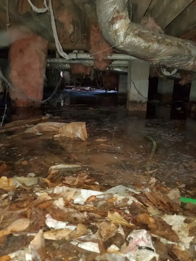 Crawl space flood assessment for Commercial Water Damage Restoration in New Gloucester