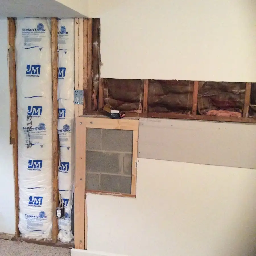 Wall insulation replacement during Contents Cleaning & Restoration in New Gloucester